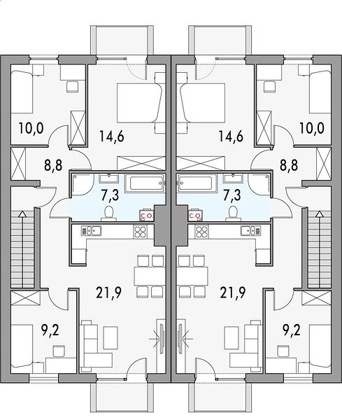 План 2 этажа дома BDF-3943-37 План 2 этажа дома BDF-3943-37